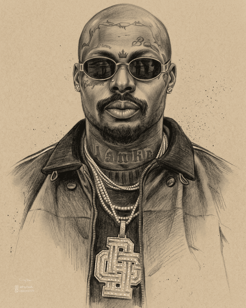 Premium digital charcoal portrait with luxury dark pencil finish