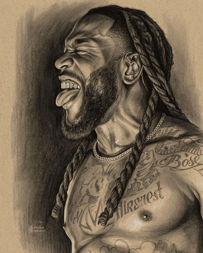 Luxury digital charcoal portrait art for printable wall display