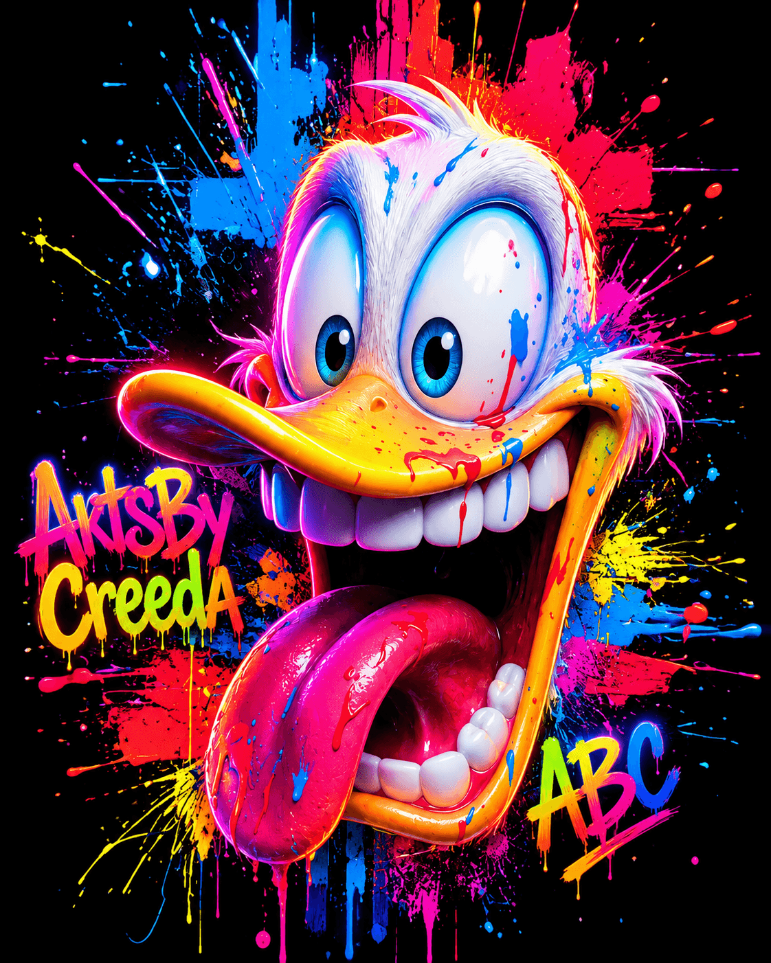 Legacy inspired urban digital portrait artwork with neon detail