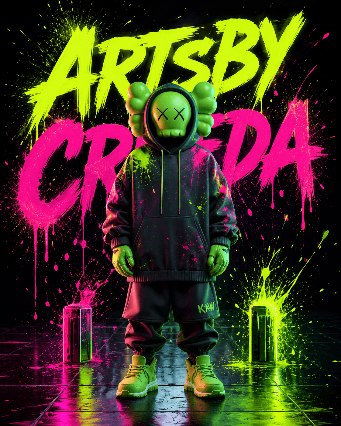 Cyberpunk style digital portrait artwork by Arts By Creeda