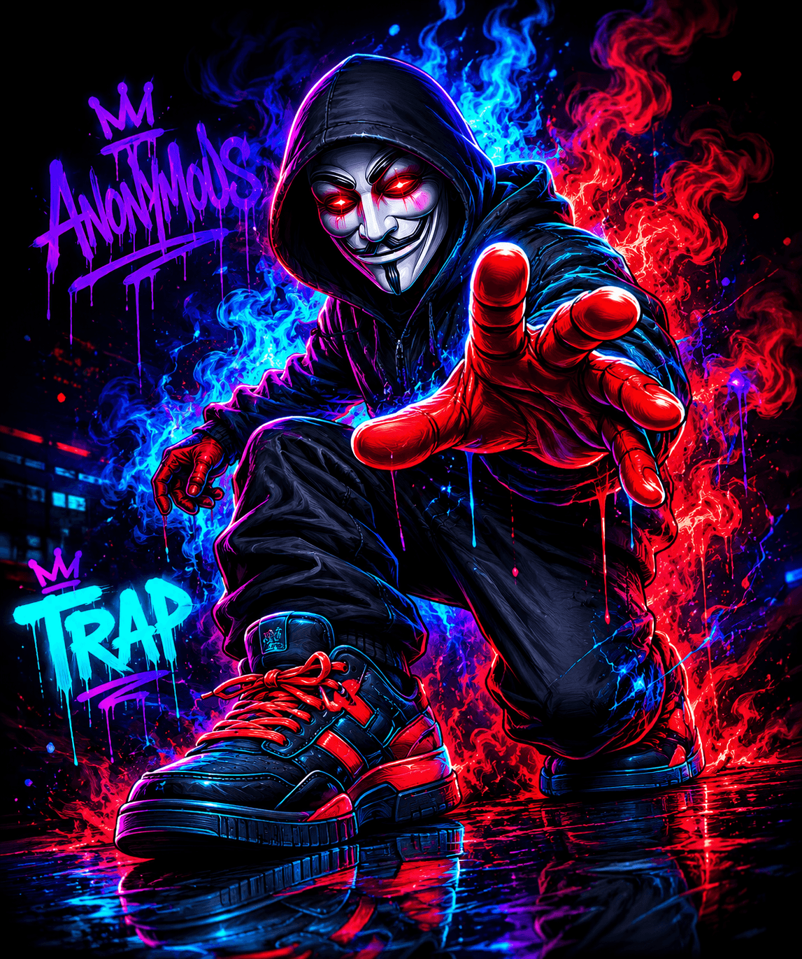 Neon apostle urban pop digital portrait artwork