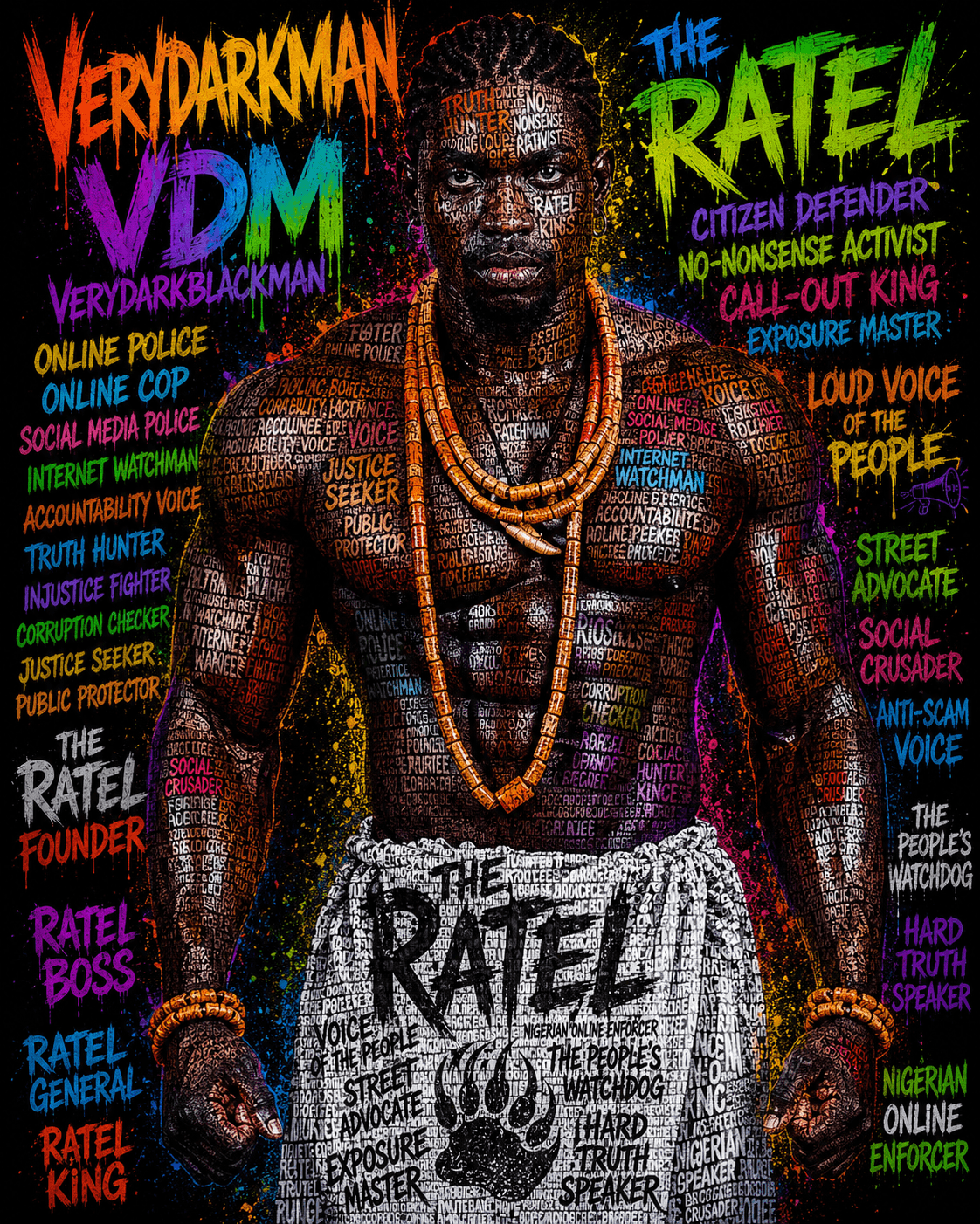 Street art inspired custom digital portrait artwork